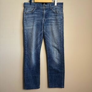 7 For‎ All Mankind Men's Luxe Performance Denim Slimmy Blue Jeans Size 33